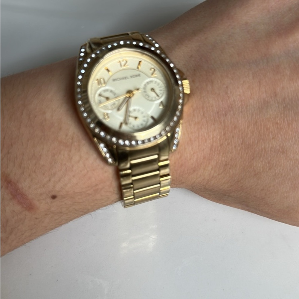 Michael Kors Gold Watch with Crystal Accents